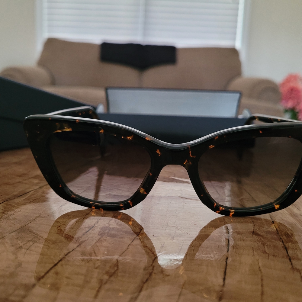 Warby Parker Black and Brown Cat Eye Sunglasses